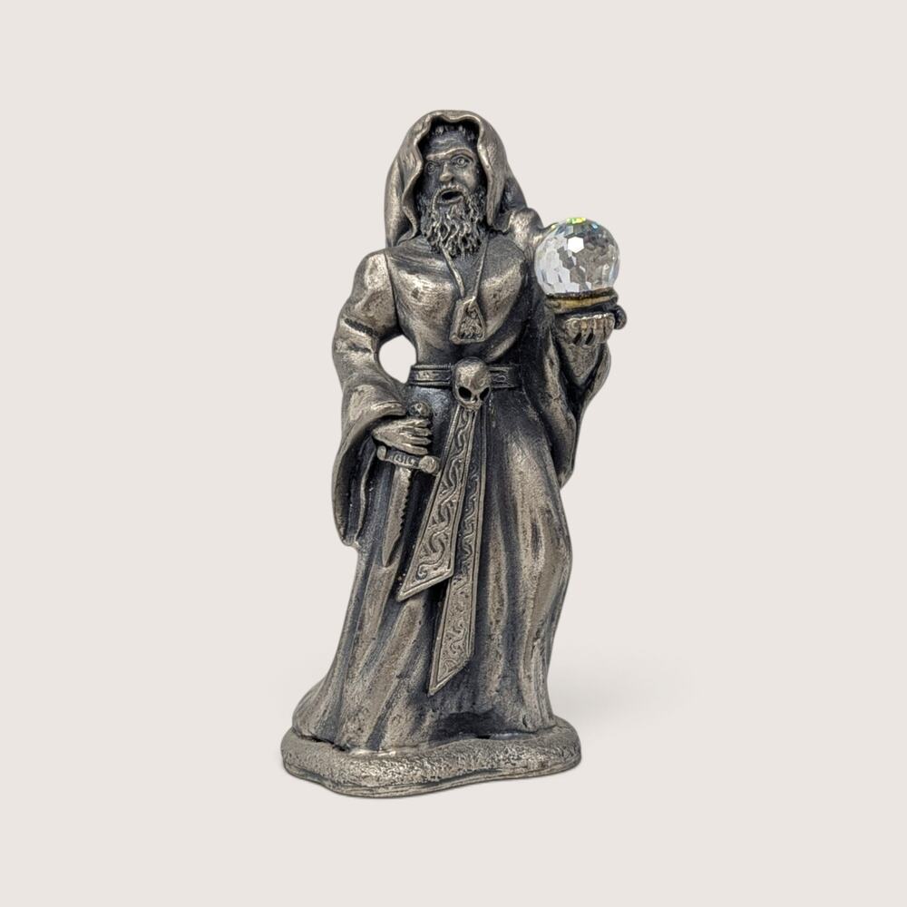 Vintage Ray Ayres Pewter Sorcerer Figurine | The Giant Sorcerer Wizard Statue